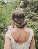Copper Pearl Leaves Hair Comb for Brides