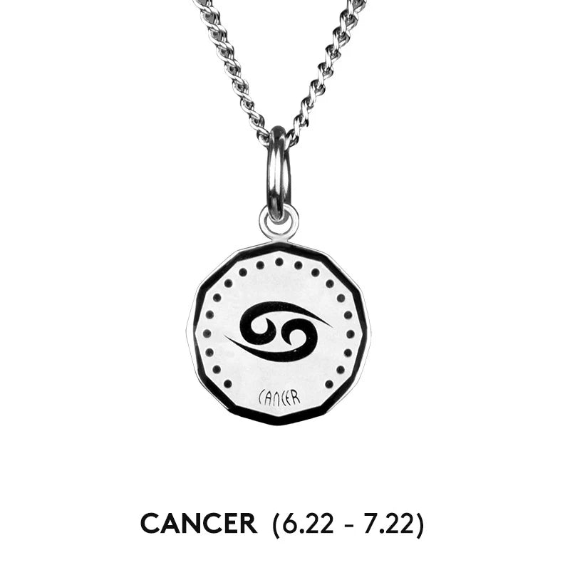 Zodiac Necklace 316L Stainless Steel Pendant Necklace Constellations Necklace