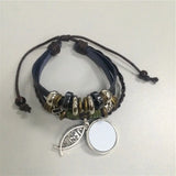 Cowhide Bracelet for Sublimation Knitted DIY Beads Retro Bracelets