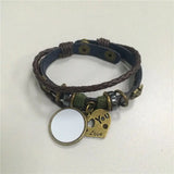 Sublimation Cowhide Bracelet with Heart Charm for Women