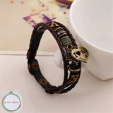 Sublimation Cowhide Bracelet with Heart Charm for Women