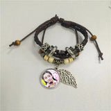 Cowhide Bracelet for Sublimation Leaf Charm Bracelets for Women