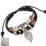 Cowhide Bracelet for Sublimation Leaf Charm Bracelets for Women