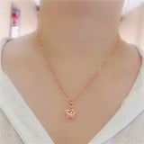 Purple Star Pendant 14K Rose Necklace Wedding Jewelry