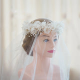 Greek Beaded Crepe Hair Tiara Bride Headdress Wedding Hair Accessories