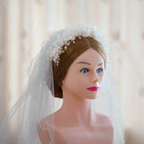 Greek Beaded Crepe Hair Tiara Bride Headdress Wedding Hair Accessories