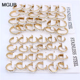 Crystal Hoop Earrings Female Models Stainless Steel Jewelry Wholesale