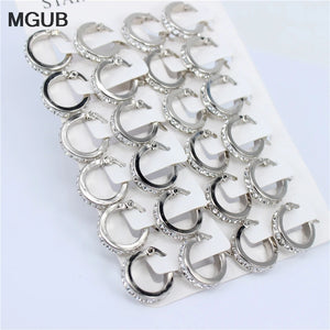 Crystal Hoop Earrings Female Models Stainless Steel Jewelry Wholesale