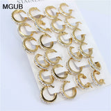 Crystal Hoop Earrings Female Models Stainless Steel Jewelry Wholesale