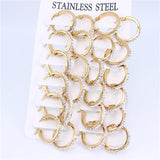 Crystal Hoop Earrings Female Models Stainless Steel Jewelry Wholesale