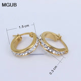 Crystal Hoop Earrings Female Models Stainless Steel Jewelry Wholesale