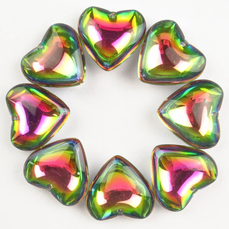 Crystal Heart Shape Pendants Charms Beads 23*9mm DIY Jewelry Findings