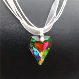 Crystal Heart Pendant Necklace DIY Supplies Rhinestone Choker Glass Beads