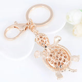 Crystal Turtle Keychain Lovely Tortoise Bag Pendant Car Key Holder Rings