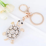 Crystal Turtle Keychain Lovely Tortoise Bag Pendant Car Key Holder Rings