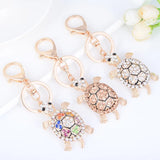 Crystal Turtle Keychain Lovely Tortoise Bag Pendant Car Key Holder Rings