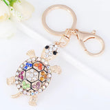 Crystal Turtle Keychain Lovely Tortoise Bag Pendant Car Key Holder Rings