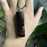 Cuboid Sardonyx Agate Necklace Pendant Natural Stone DIY Jewelry Pendant