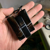 Cuboid Sardonyx Agate Necklace Pendant Natural Stone DIY Jewelry Pendant