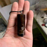 Cuboid Sardonyx Agate Necklace Pendant Natural Stone DIY Jewelry Pendant