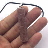 Cuboid Strawberry Quartz Stone Pendant for DIY Jewelry