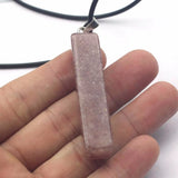 Cuboid Strawberry Quartz Stone Pendant for DIY Jewelry