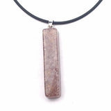 Cuboid Strawberry Quartz Stone Pendant for DIY Jewelry