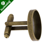 Cufflink Blank 16mm Bezel Antique Bronze 10pcs