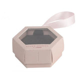 Pink Small Hexagon Jewelry Box with Clear Lid