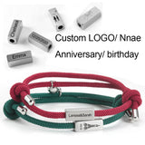 Personalized Distance Couples Bracelet Set