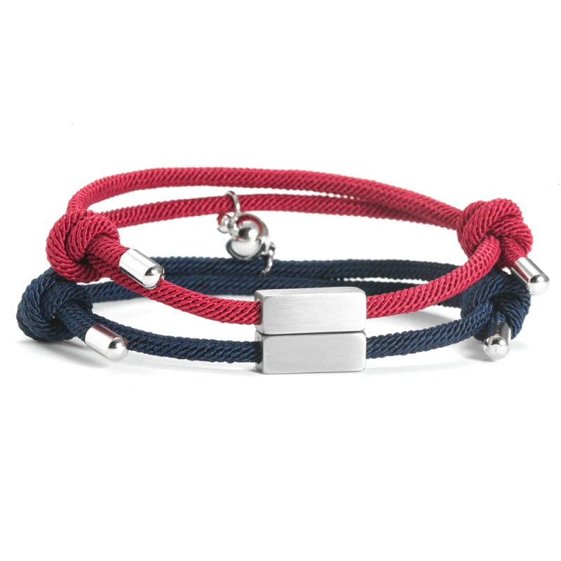 Personalized Distance Couples Bracelet Set