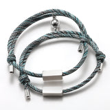 Personalized Distance Couples Bracelet Set