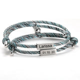 Personalized Distance Couples Bracelet Set