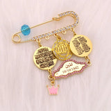 Personalized Muslim Allah Quran Vanyakad Four Qul Suras Brooch Baby Pin
