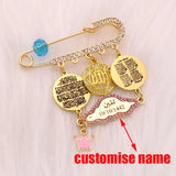 Personalized Muslim Allah Quran Vanyakad Four Qul Suras Brooch Baby Pin