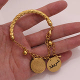 Custom Allah Copper Baby Bangles - AYATUL KURSI Muslim Quran