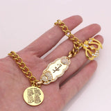 Custom Stainless Steel Baby Bracelet with Islamic Quran Four Qul Suras