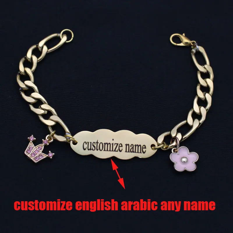 Muslim Stainless Steel Baby Child Bangles Bracelets