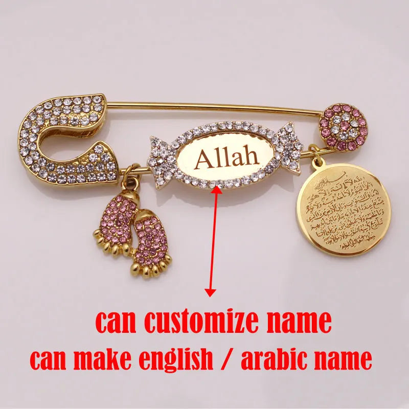 Customized Islamic Ayatul Kursi Baby Pin Brooch