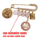 Personalized Islamic Quran Baby Pin Brooch - Four Qul Suras Allah Book