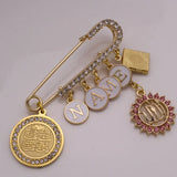 Personalized Islamic Quran Baby Pin Brooch - Four Qul Suras Allah Book