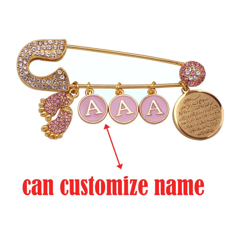 Pink Ayatul Kursi Baby Pin Brooch