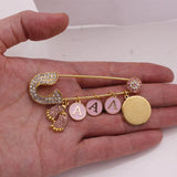 Pink Ayatul Kursi Baby Pin Brooch