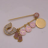 Pink Ayatul Kursi Baby Pin Brooch