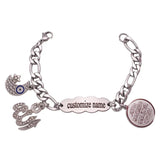 Customizable Arabic Islam Crescent Moon Star Amulet Quran Baby Bracelet