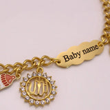 Muslim Hamsa Hand of Fatima ALLAH Stainless Steel Baby Child Bangles Bracelets