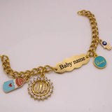 Muslim Hamsa Hand of Fatima ALLAH Stainless Steel Baby Child Bangles Bracelets