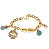 Muslim Hamsa Hand of Fatima ALLAH Stainless Steel Baby Child Bangles Bracelets