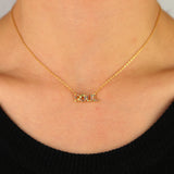 Rainbow CZ Soul Letter 925 Sterling Silver Necklace