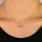 Rainbow CZ Soul Letter 925 Sterling Silver Necklace